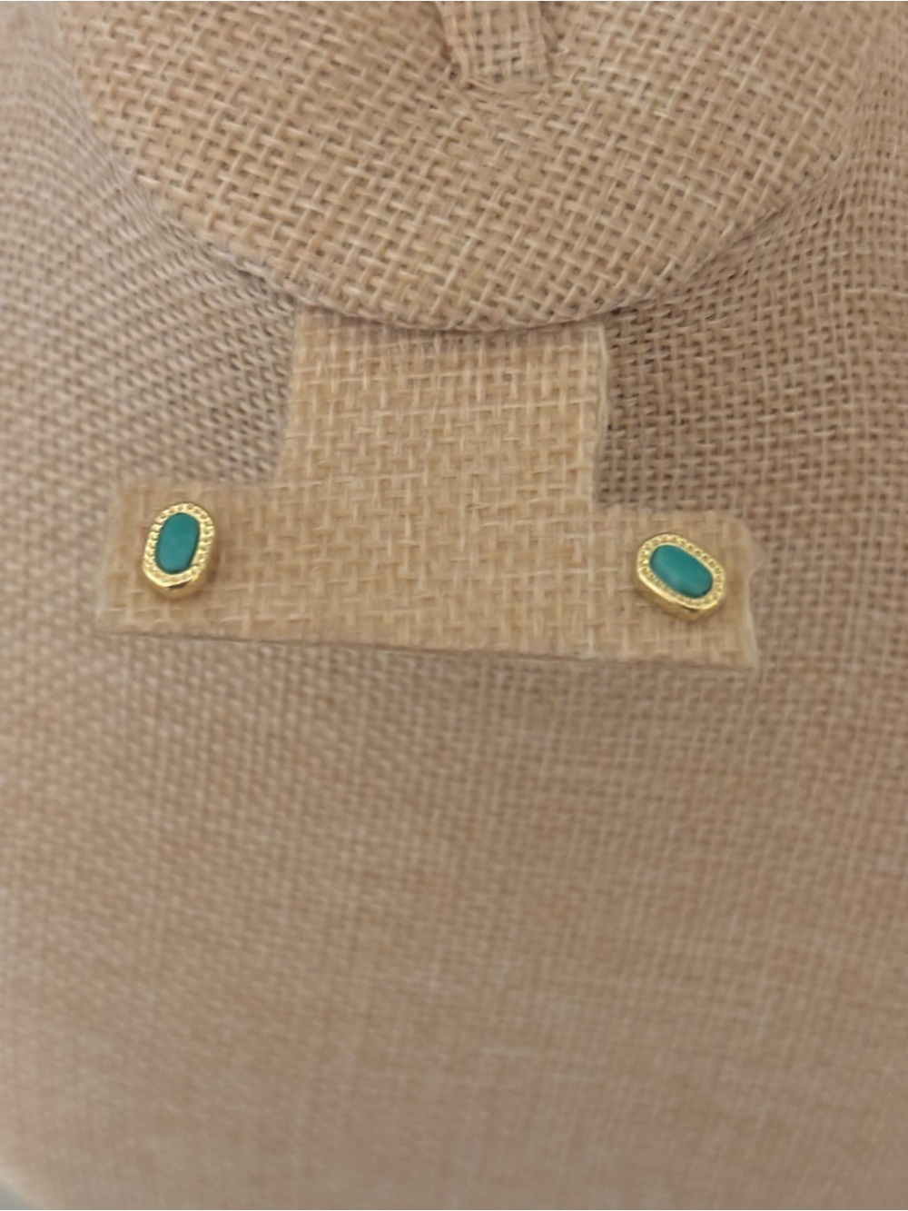Kendra Scott Gold-Trim Teal Oval Stud Earrings